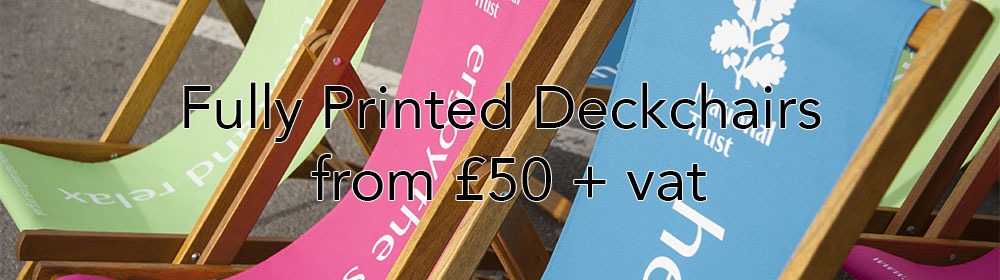 Printed deckchairs from £50 + vat